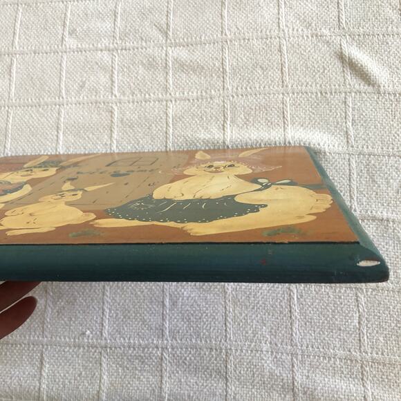 VTG Wooden Bunny Family Welcome Sign 17"x14.5" Hand Painted Cottage Farmhouse - Picture 10 of 12